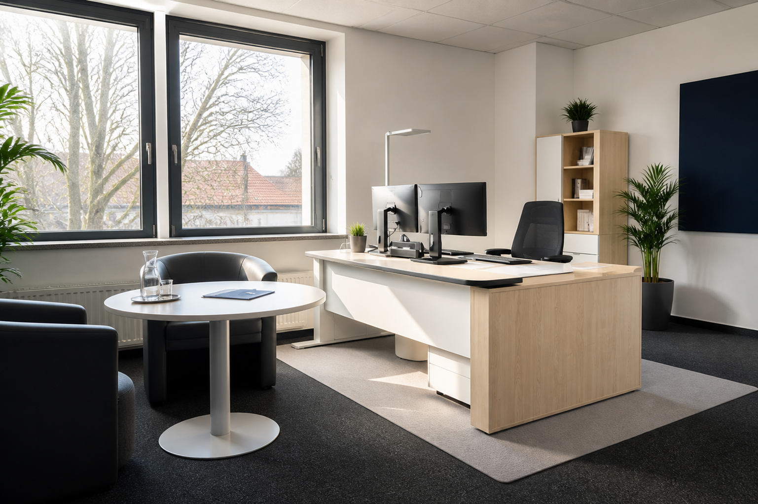 Premium executive office and client meeting workspace